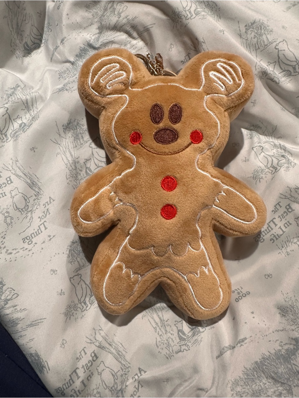 Plush Gingerbread Holiday Mouse keychain Bagcharm - oversized Plush